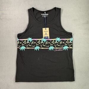 Men's Chubbies The Weekend Tank Top Sz Small Black Palm Trees Wrap NWT